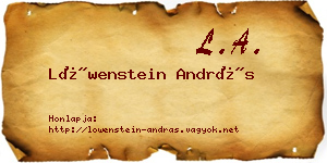 Löwenstein András névjegykártya